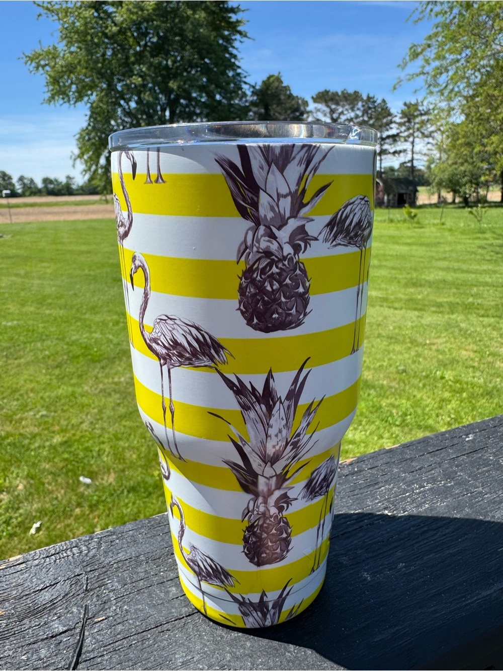 Pineapple & Flamingo 30oz YETI Tumbler